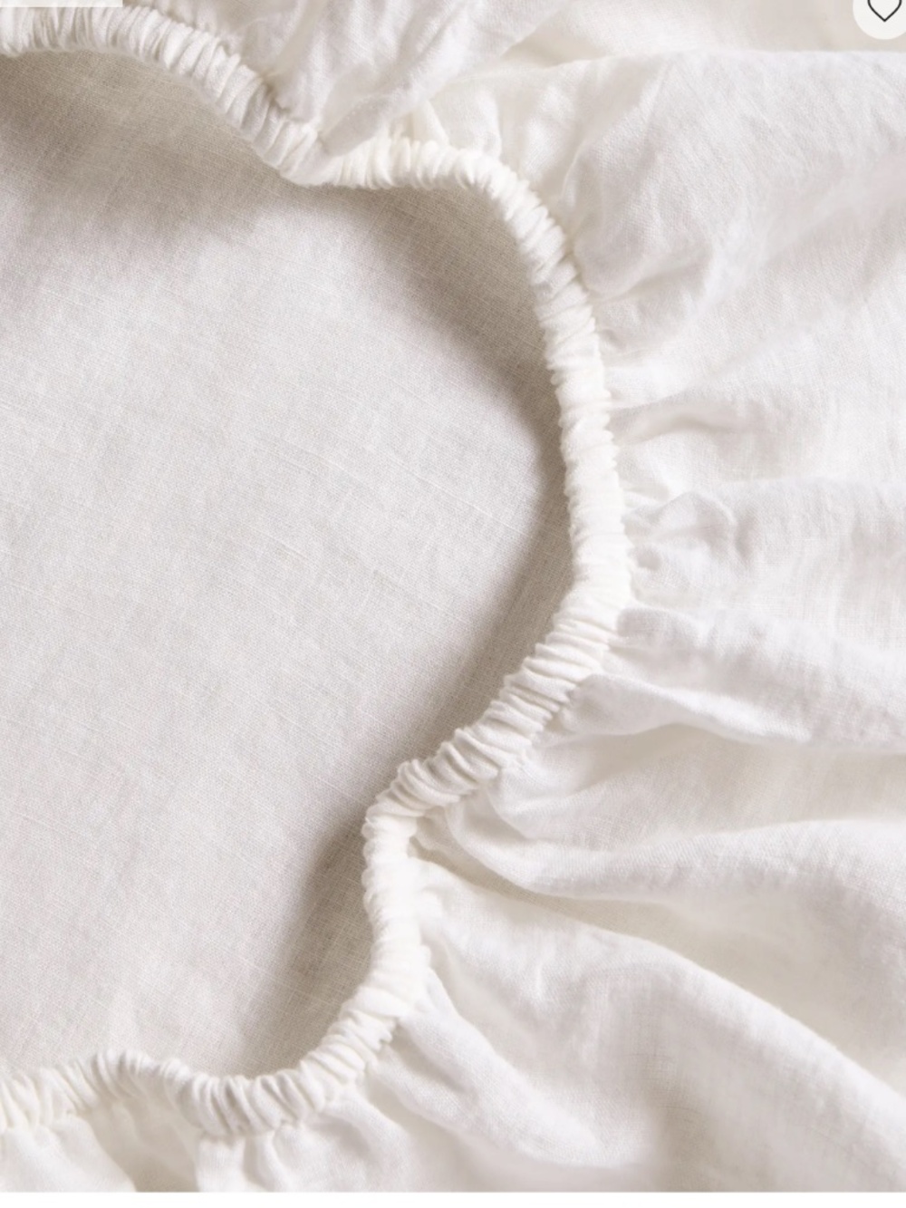 European Linen Full Size Piped Sheet Set flat / fitted sheets no pillowcases - Picture 3 of 6